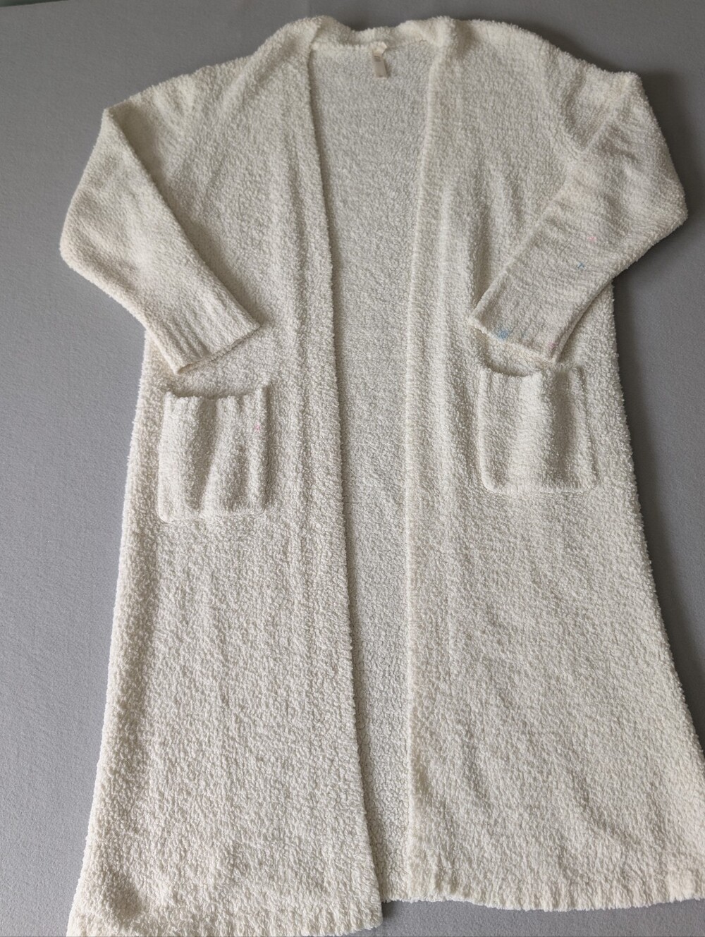 Skims Cozy Knit Open Cardigan Robe L/XL Cream White Loungewear Women's Layering - Picture 5 of 14